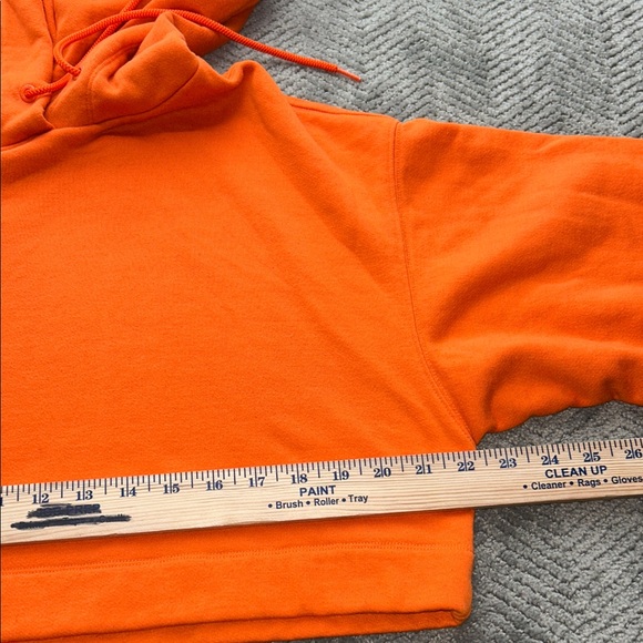 ALO Yoga Bold Orange Hoodie  Drawstring Crop Jumper Pullover Sweater Size S - Picture 9 of 11
